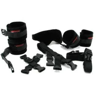 Bed Buckler Tether and Cuff Restraint Kit Black Microfiber - FifthGate