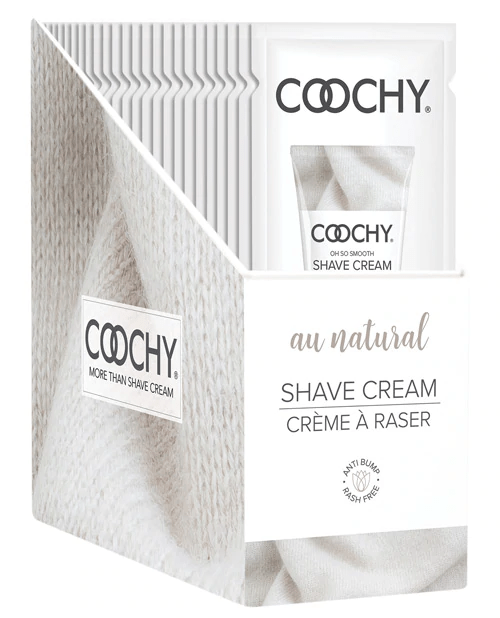 Coochy Shave Cream Au Natural foil 15ml Display 24pc - FifthGate