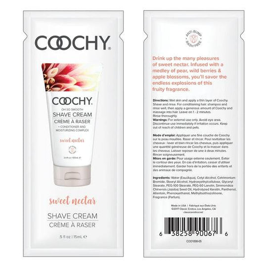 COOCHY SHAVE CREAM Sweet Nectar 0.5 fl oz  |  15mL - FOIL - FifthGate