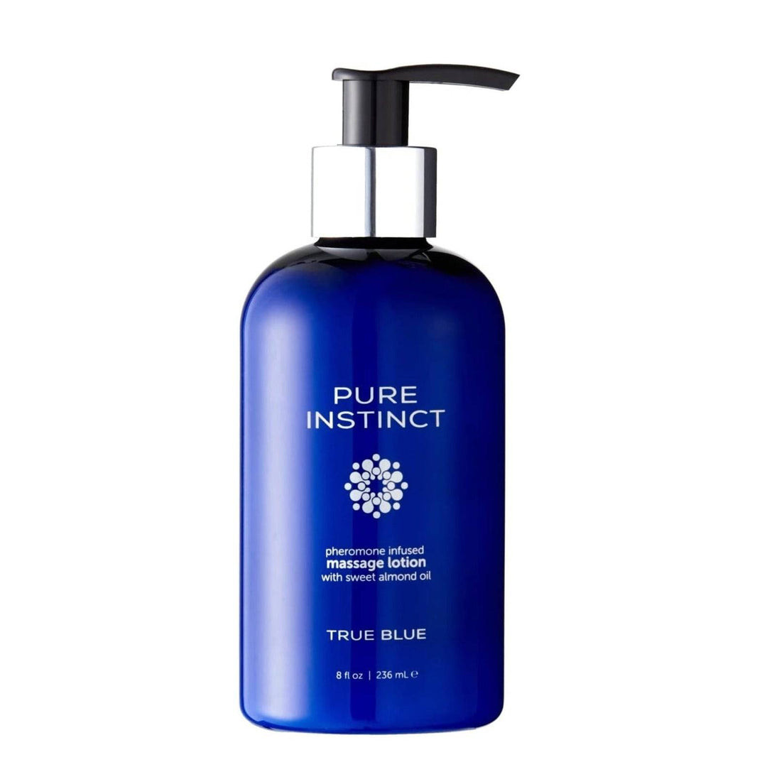 PURE INSTINCT Pheromone Massage & Body Lotion True Blue 8 oz | 236mL - FifthGate
