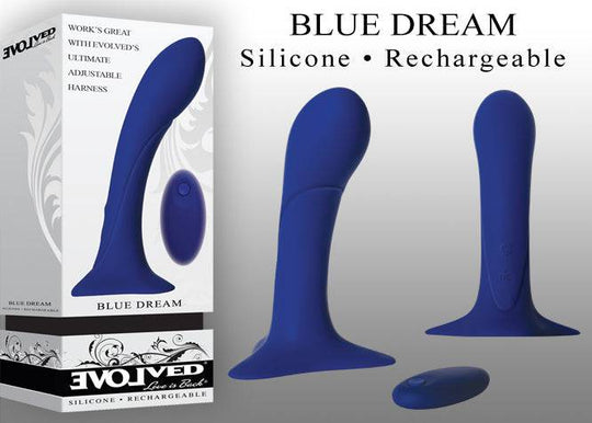 Evolved Novelties Blue Dream Dildo with Remote Control - FifthGate