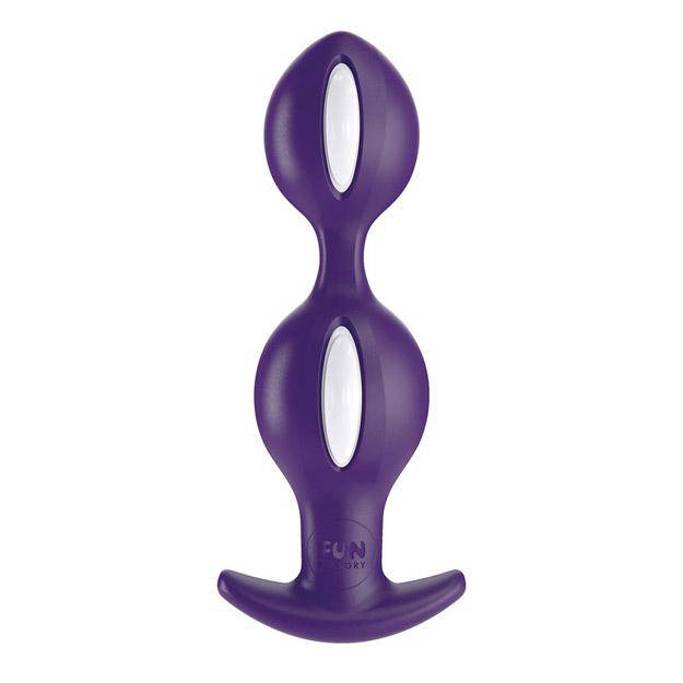 Fun Factory B Balls Duo Reactive Anal Plug White/Dark Violet - FifthGate
