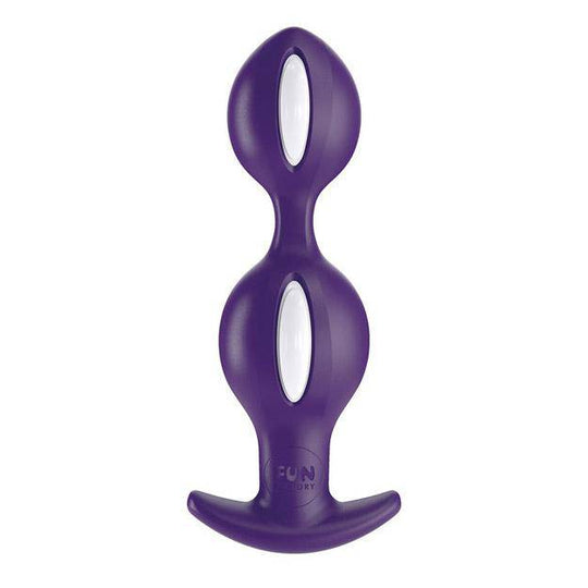 Fun Factory B Balls Duo Reactive Anal Plug White/Dark Violet - FifthGate