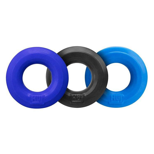 Hunkyjunk HUJ3 c-ring 3-pack,  COBALT MULTI - Tar/Cobalt/Aqua - FifthGate