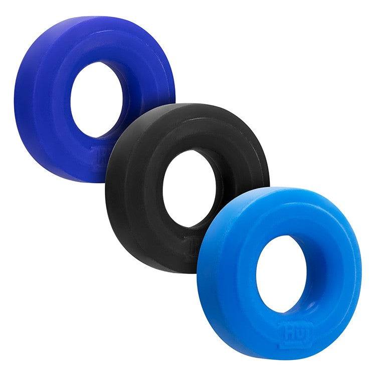 Hunkyjunk HUJ3 c-ring 3-pack,  COBALT MULTI - Tar/Cobalt/Aqua - FifthGate