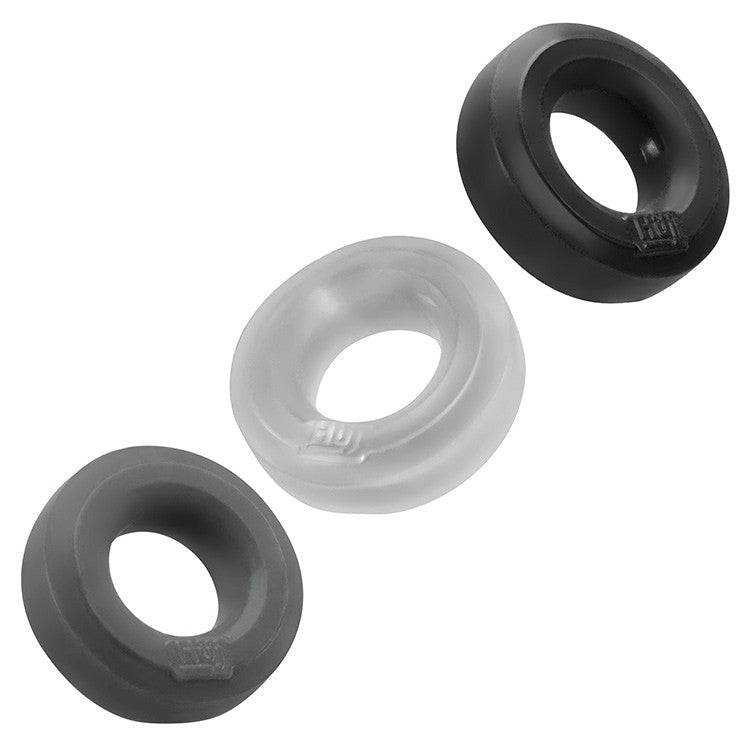 Hunkyjunk HUJ3 c-ring 3-pack,  TAR MULTI  - Tar/Ice/Stone - FifthGate