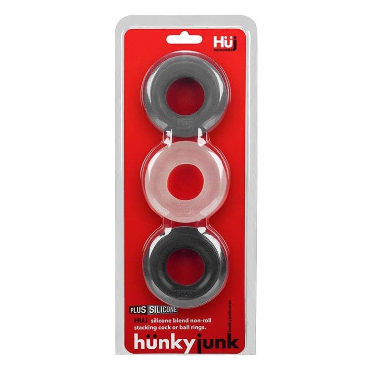 Hunkyjunk HUJ3 c-ring 3-pack,  TAR MULTI  - Tar/Ice/Stone - FifthGate
