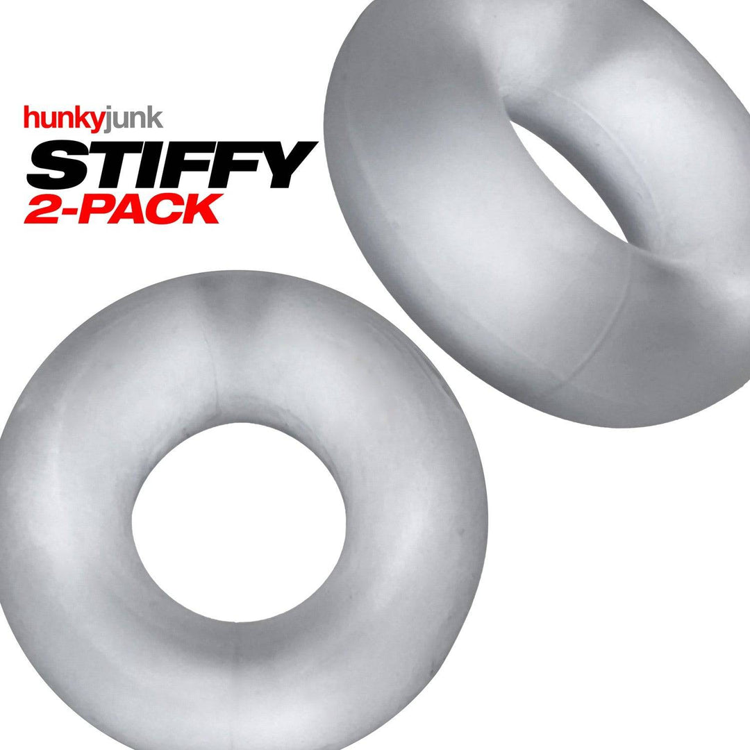 Hunkyjunk STIFFY 2-pack bulge cockrings - CLEAR ICE - FifthGate