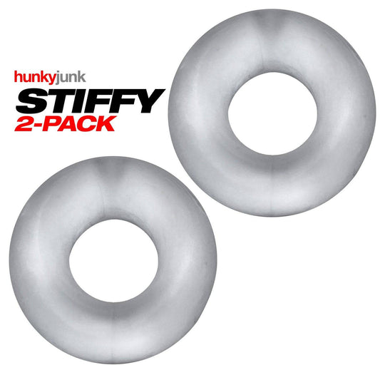 Hunkyjunk STIFFY 2-pack bulge cockrings - CLEAR ICE - FifthGate