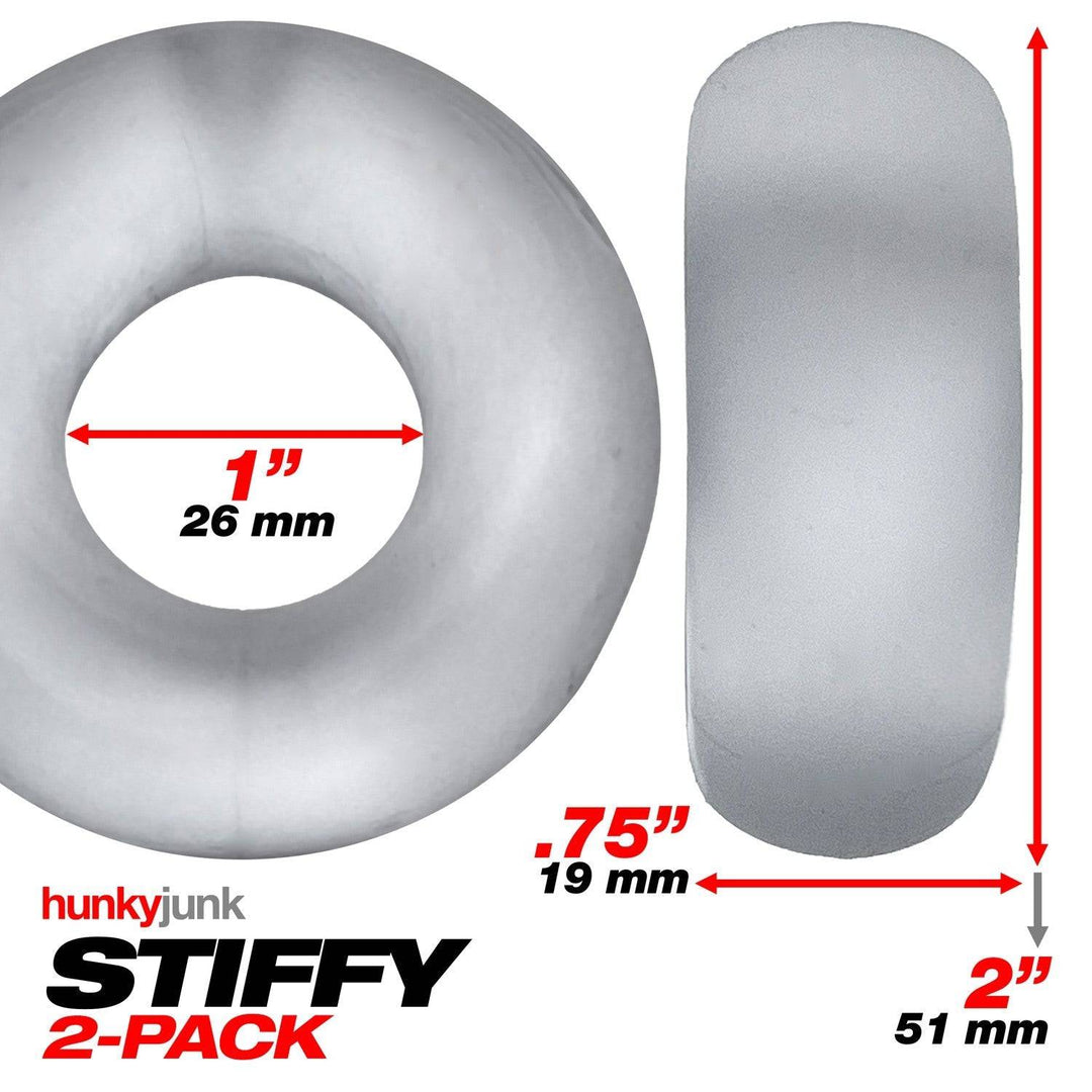 Hunkyjunk STIFFY 2-pack bulge cockrings - CLEAR ICE - FifthGate
