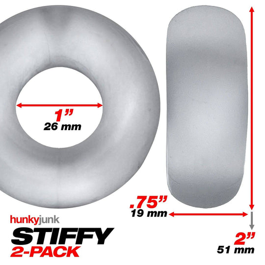 Hunkyjunk STIFFY 2-pack bulge cockrings - CLEAR ICE - FifthGate