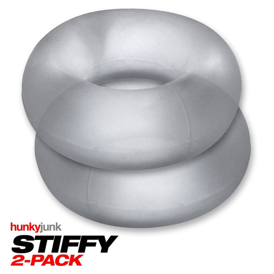 Hunkyjunk STIFFY 2-pack bulge cockrings - CLEAR ICE - FifthGate