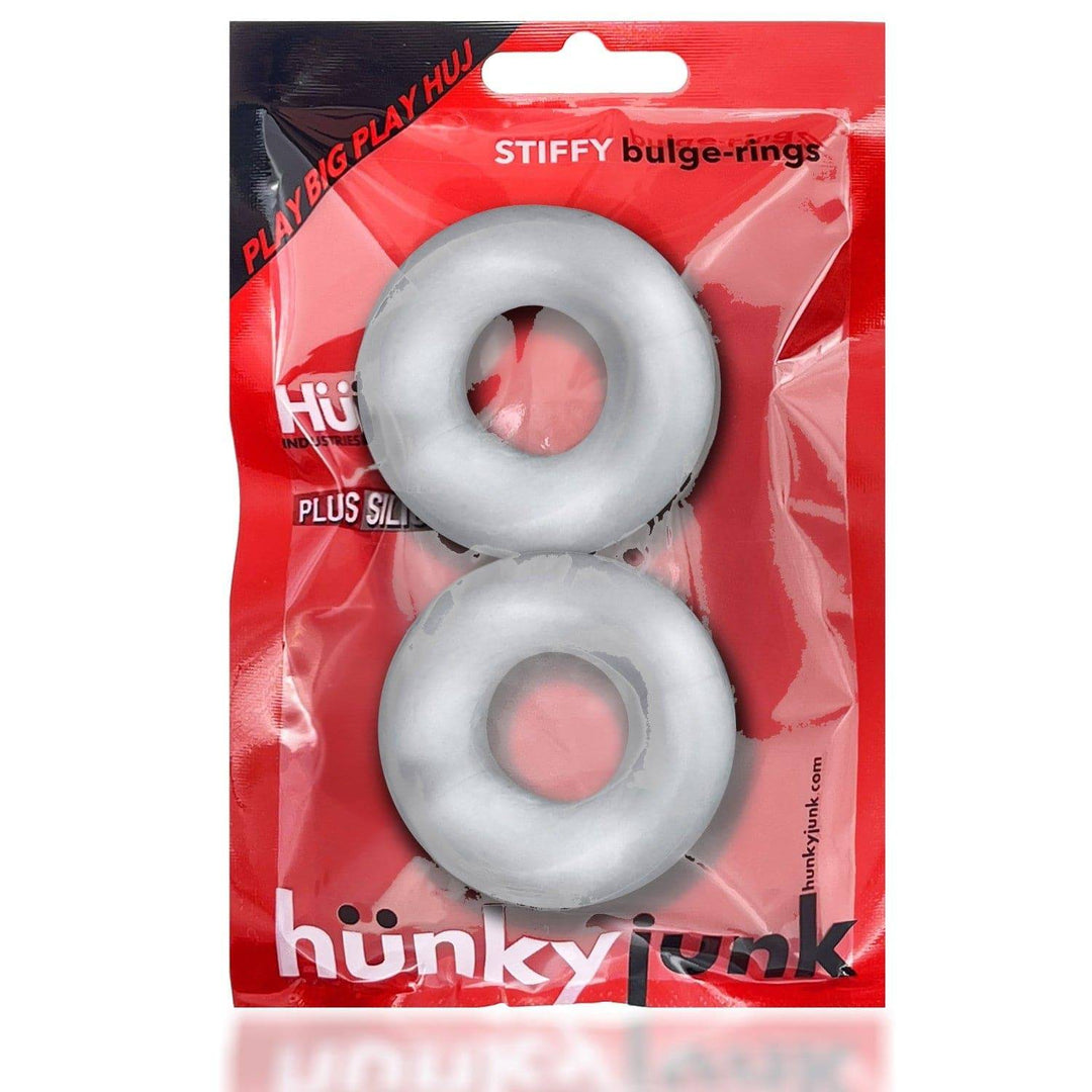 Hunkyjunk STIFFY 2-pack bulge cockrings - CLEAR ICE - FifthGate