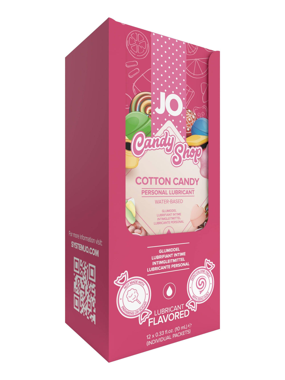 JO H2O Foil Display Box - Cotton Candy - Lubricant 0.34 floz / 10 mL - FifthGate