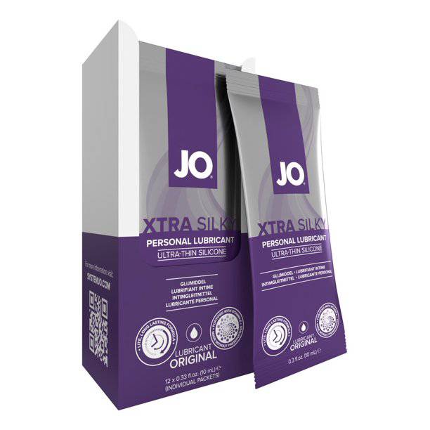 JO Xtra Silky Silicone Foil Display Box - 12 x 10mL - FifthGate