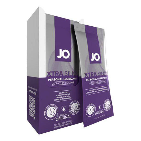 JO Xtra Silky Silicone Foil Display Box - 12 x 10mL - FifthGate