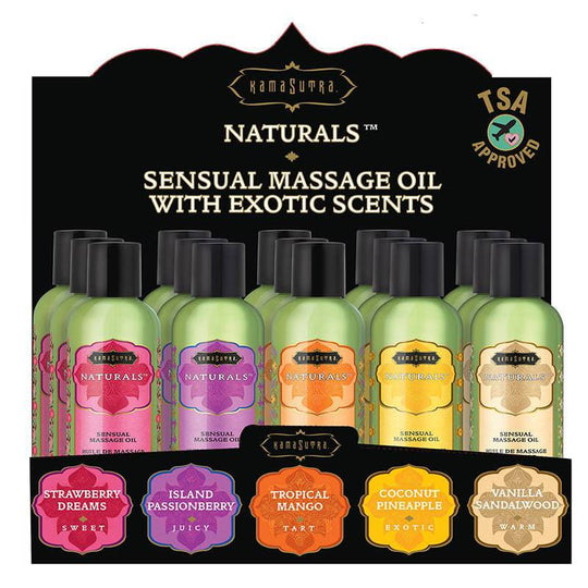Display - Naturals Massage Oil Prepack - (15x2oz) - FifthGate