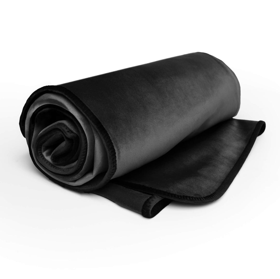 Fascinator Lush Throw  Black Microvelvet - King Size - FifthGate