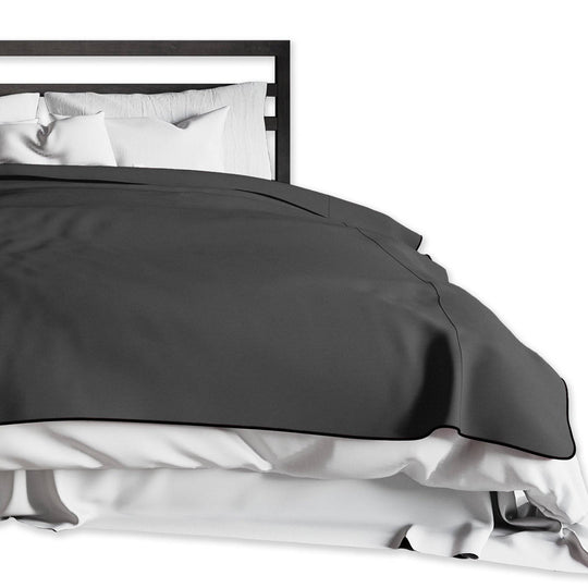 Fascinator Lush Throw  Black Microvelvet - King Size - FifthGate