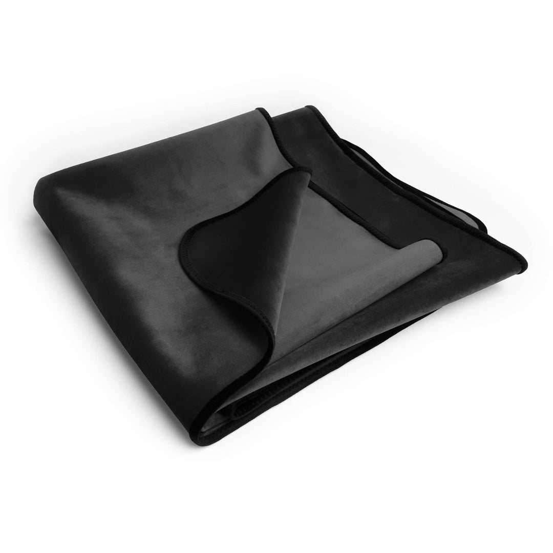 Fascinator Lush Throw  Black Microvelvet - King Size - FifthGate