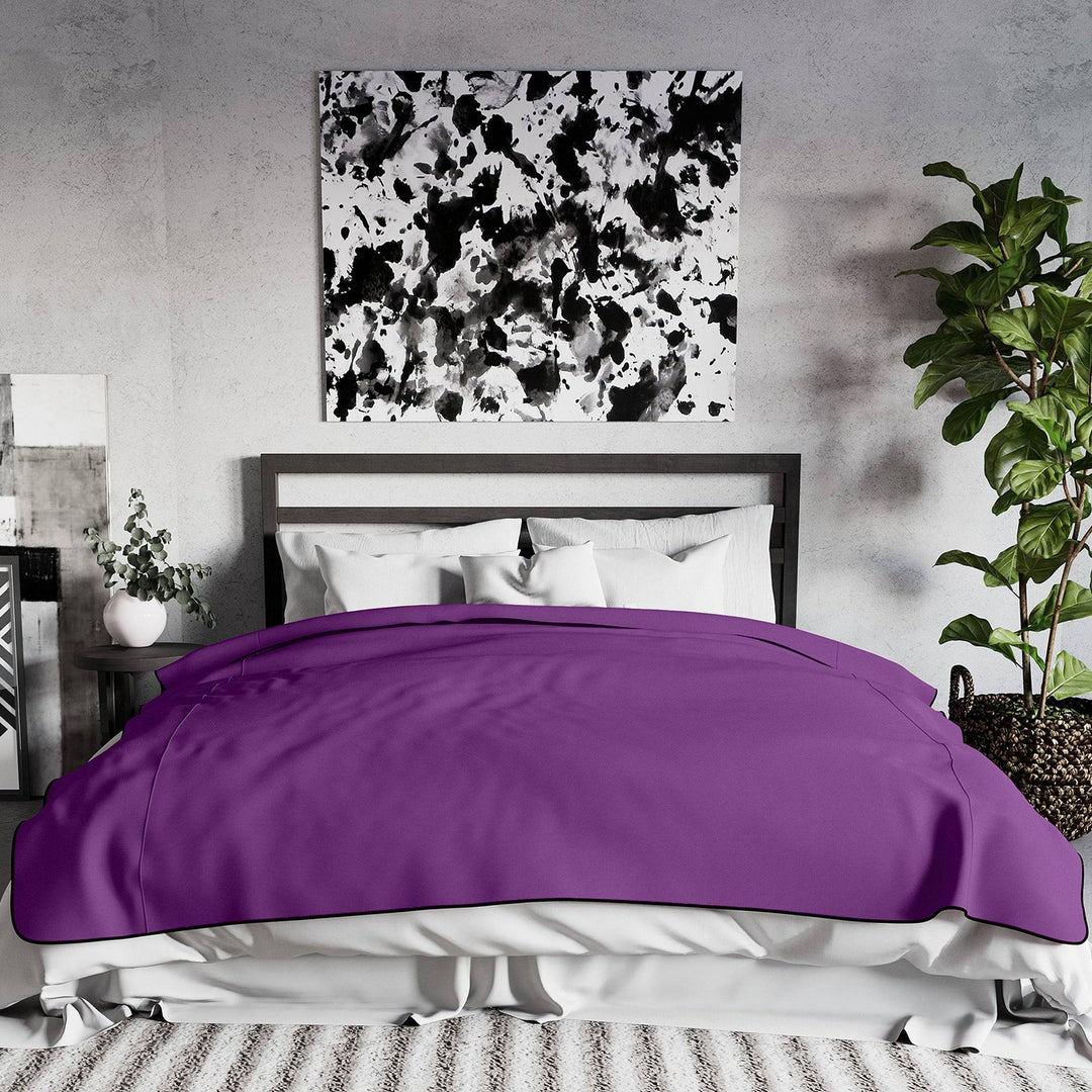 Fascinator Lush Throw  Purple Microvelvet - King Size - FifthGate