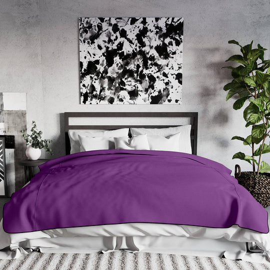 Fascinator Lush Throw  Purple Microvelvet - King Size - FifthGate