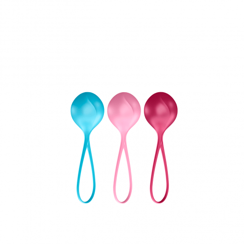 Satisfyer Strengthening Balls (set of 3) - turquoise, red, pink - FifthGate