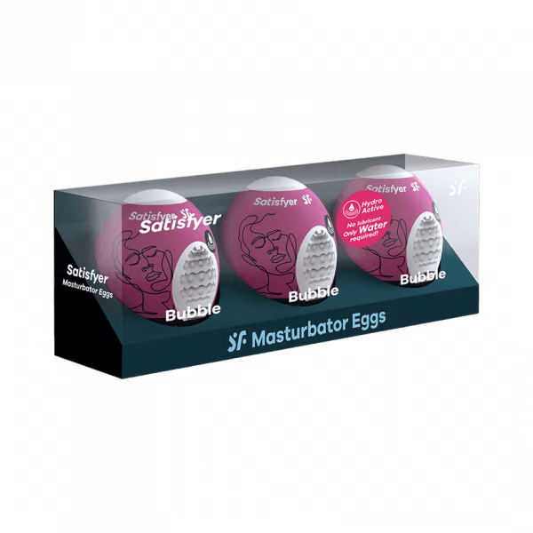 Satisfyer Masturbator Egg 3er Set (Bubble) Violet - FifthGate