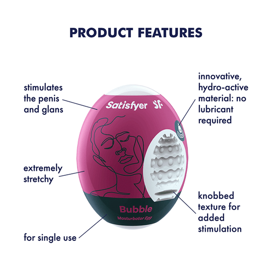 Satisfyer Masturbator Egg 3er Set (Bubble) Violet - FifthGate
