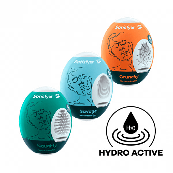 Satisfyer Masturbator Egg 3er Set (Naughty, Savage, Crunchy) Assorted - FifthGate