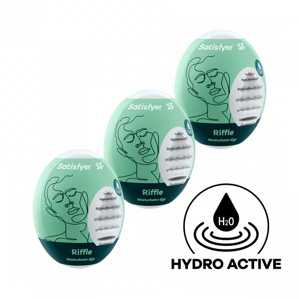 Satisfyer Masturbator Egg 3er Set (Riffle) Light Green - FifthGate