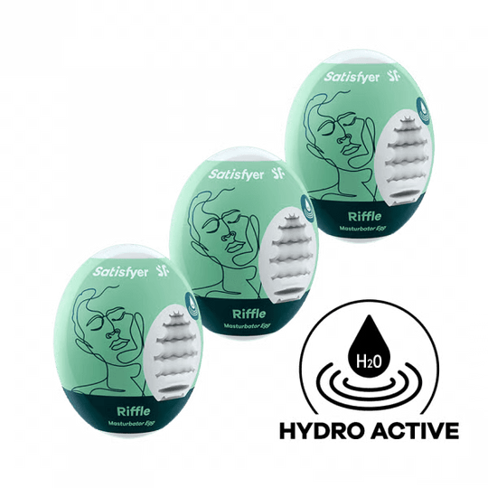 Satisfyer Masturbator Egg 3er Set (Riffle) Light Green - FifthGate