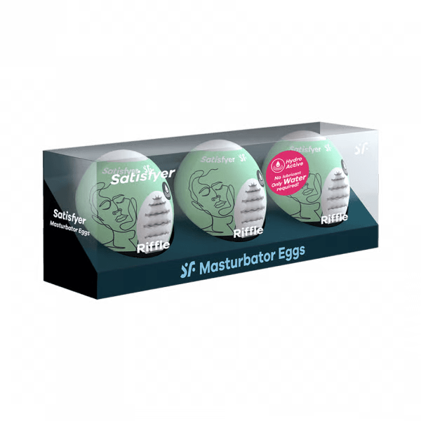 Satisfyer Masturbator Egg 3er Set (Riffle) Light Green - FifthGate