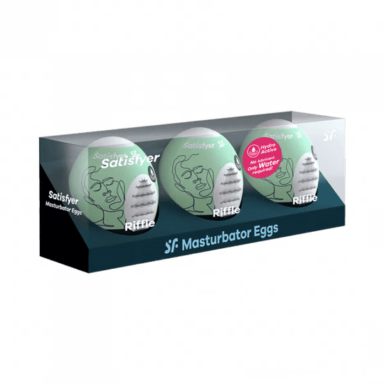 Satisfyer Masturbator Egg 3er Set (Riffle) Light Green - FifthGate