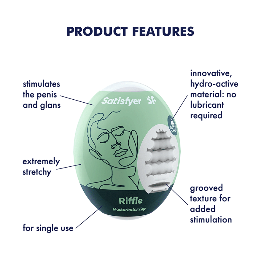 Satisfyer Masturbator Egg 3er Set (Riffle) Light Green - FifthGate