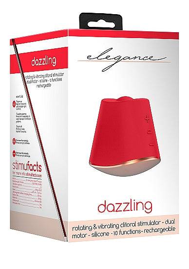 Shots Toys Elegance Dazzling Rotating &amp; Vibrating Clitoral Stimulator Red - FifthGate