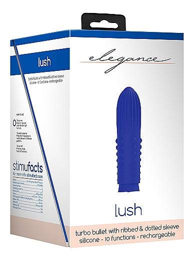 Shots Toys Elegance Lush Turbo Rechargeable Bullet Vibrator Blue - FifthGate