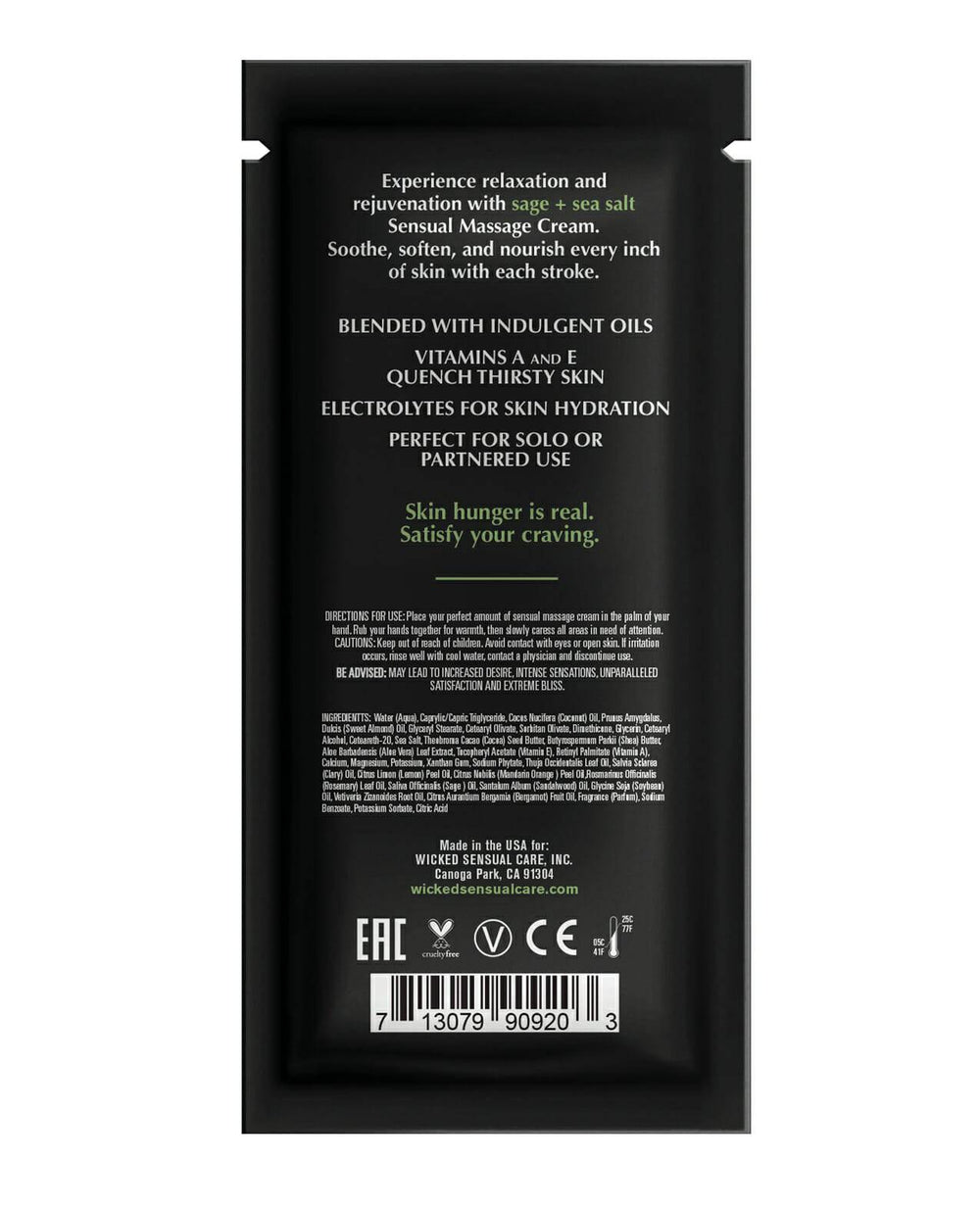 Sage + Sea Salt Massage Cream .34oz - FifthGate