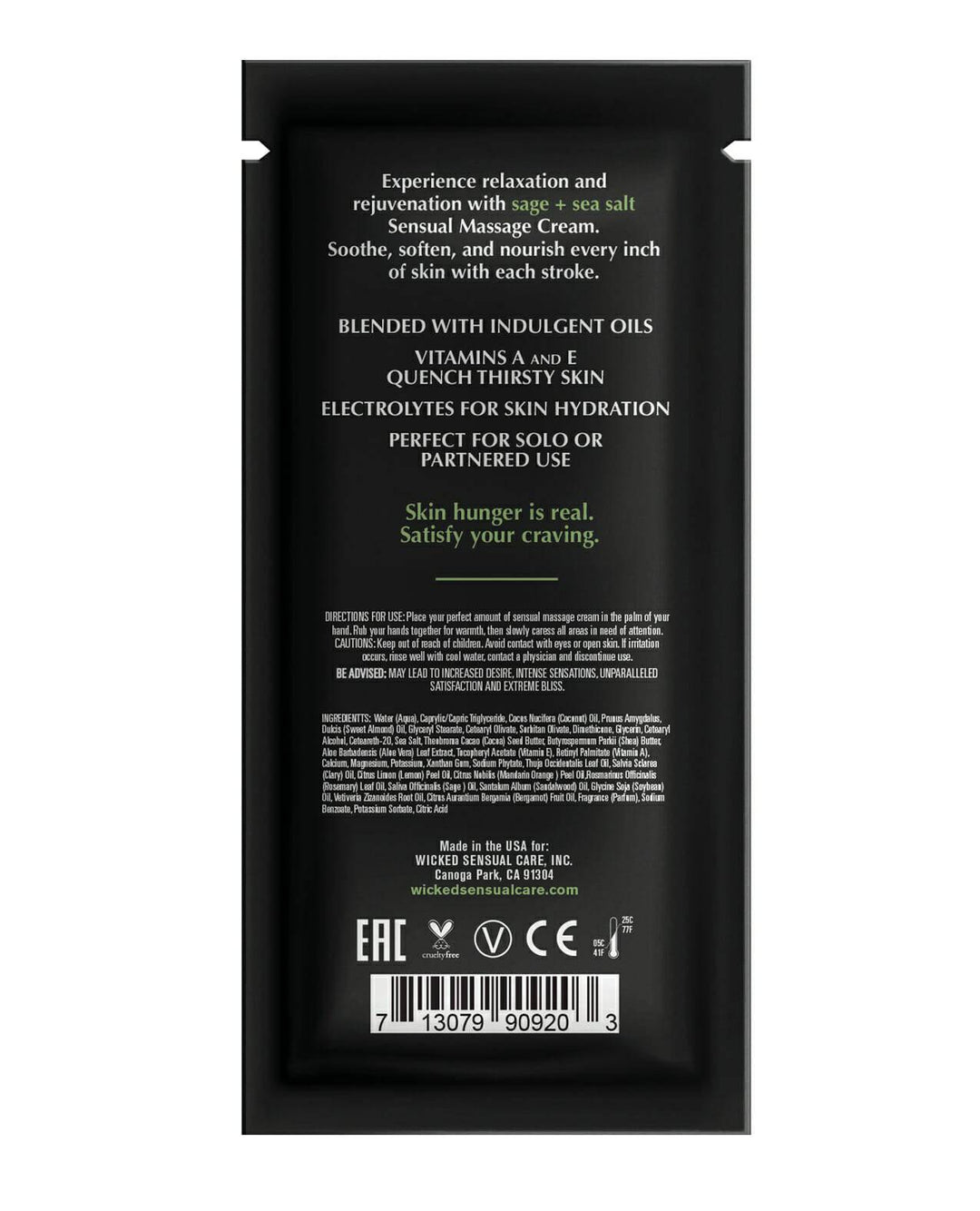 Sage + Sea Salt Massage Cream .34oz - FifthGate