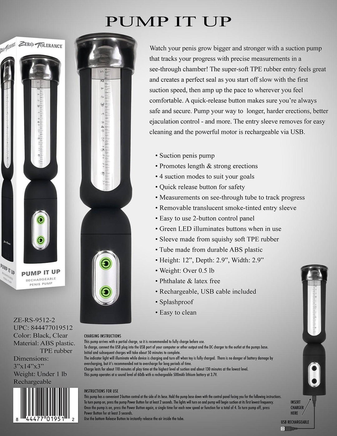 Zero Tolerance PUMP IT UP BLACK/CLEAR - FifthGate