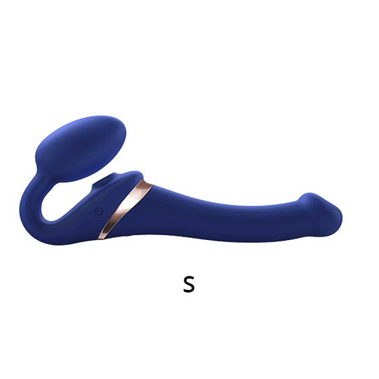 MULTI ORGASM BENDABLE STRAP-ON - S - NIGHT BLUE - FifthGate