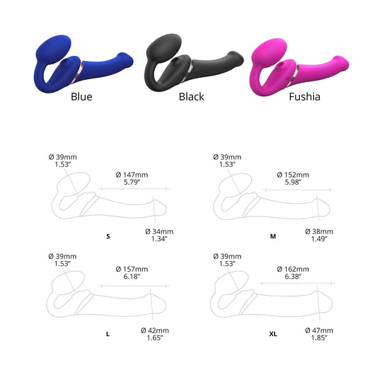 MULTI ORGASM BENDABLE STRAP-ON - S - NIGHT BLUE - FifthGate