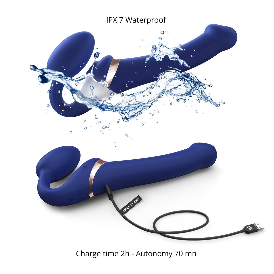 MULTI ORGASM BENDABLE STRAP-ON - S - NIGHT BLUE - FifthGate
