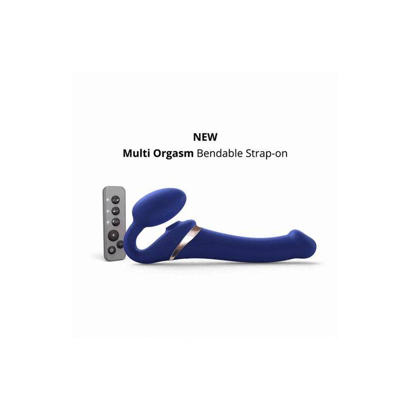 MULTI ORGASM BENDABLE STRAP-ON - S - NIGHT BLUE - FifthGate