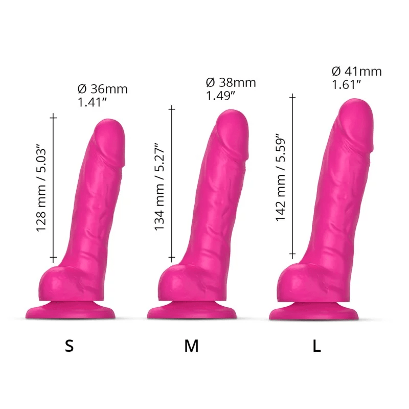SLIDING SKIN REALISTIC DILDO FUCHSIA M - FifthGate