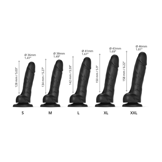 SLIDING SKIN REALISTIC DILDO BLACK L - FifthGate